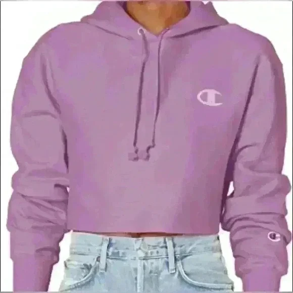 Champion Women’s Size XS Reverse Weave Cinch Bottom Hoodie in Tinted Lavender - Picture 2 of 10